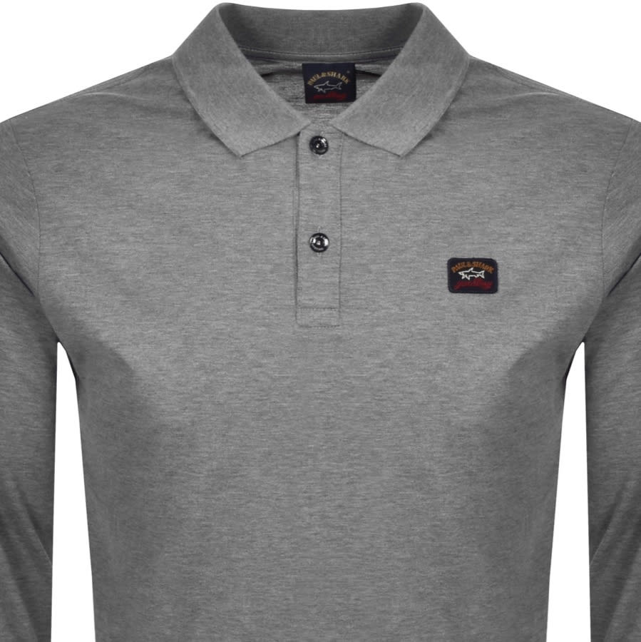 Alternative Image for ProductPaul And Shark Long Sleeved Polo T Shirt Grey2